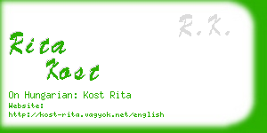 rita kost business card